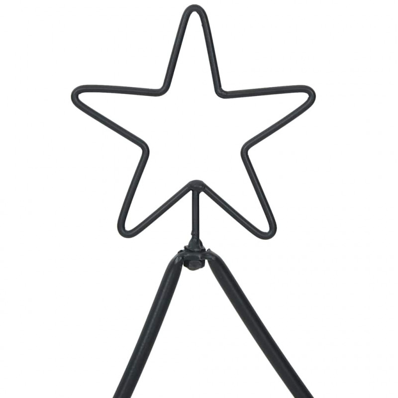 Metalowa choinka świąteczna z podstawą Czarny 150 cm Stal