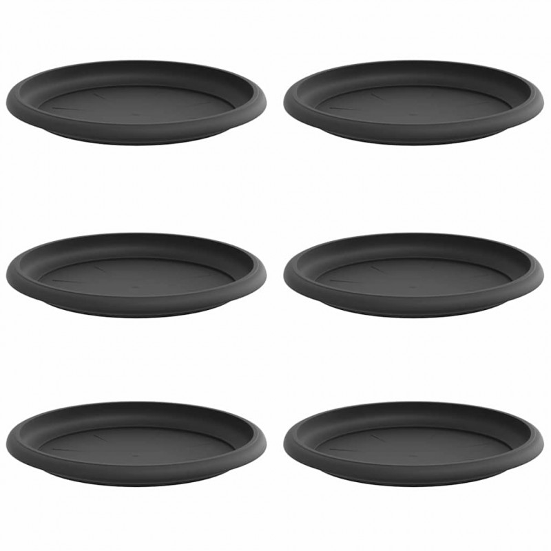 Okrągły Talerzyk Kwiatowy 6 pcs Czarny Ø 19 x 2 cm