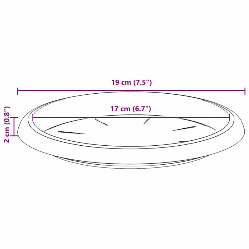 Okrągły Talerzyk Kwiatowy 6 pcs Czarny Ø 19 x 2 cm