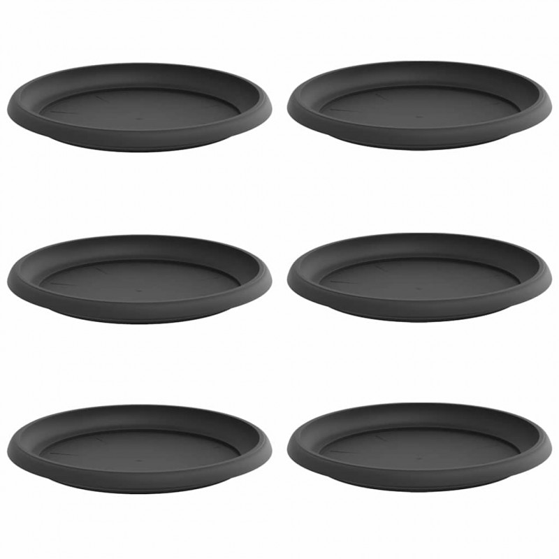 Okrągły Talerzyk Kwiatowy 6 pcs Czarny Ø 14 x 2 cm