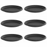 Okrągły Talerzyk Kwiatowy 6 pcs Czarny Ø 14 x 2 cm