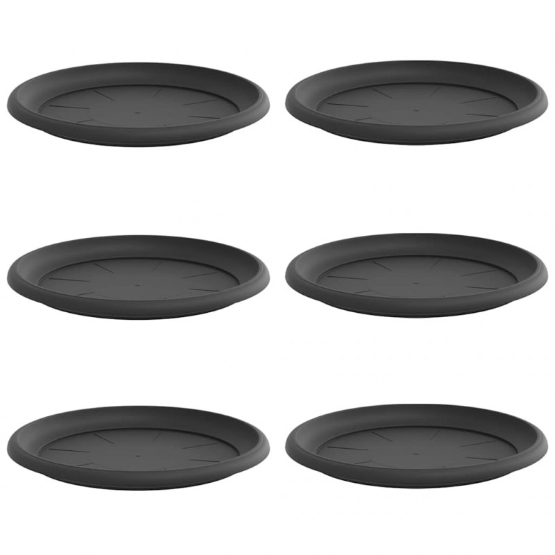 Okrągły Talerzyk Kwiatowy 6 pcs Czarny Ø 14 x 2 cm