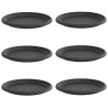 Okrągły Talerzyk Kwiatowy 6 pcs Czarny Ø 14 x 2 cm