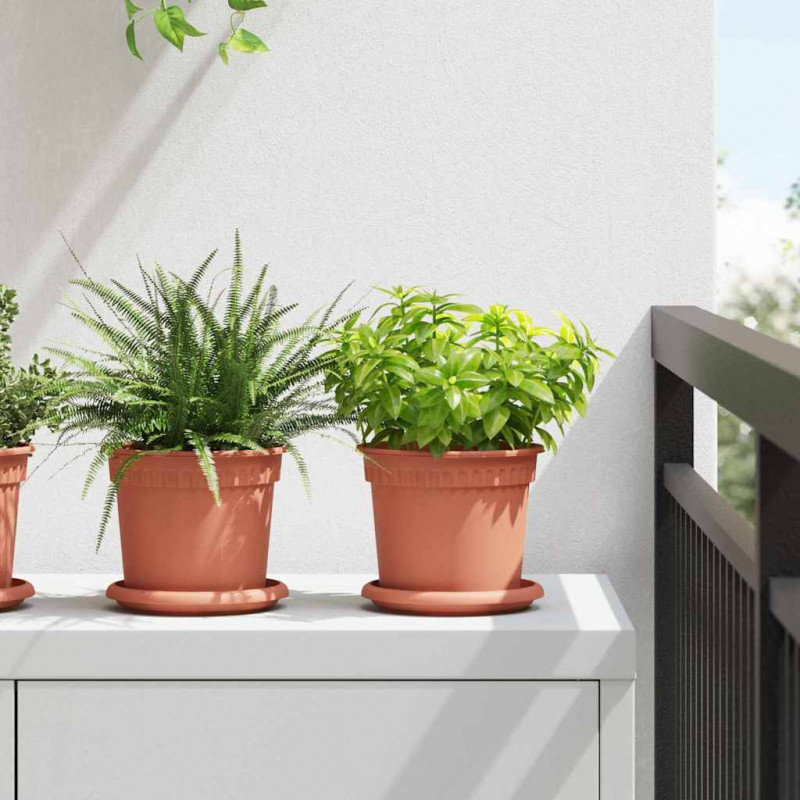 Okrągły Talerzyk Kwiatowy 24 pcs Czerwony ceglasty Ø 14 x 2 cm
