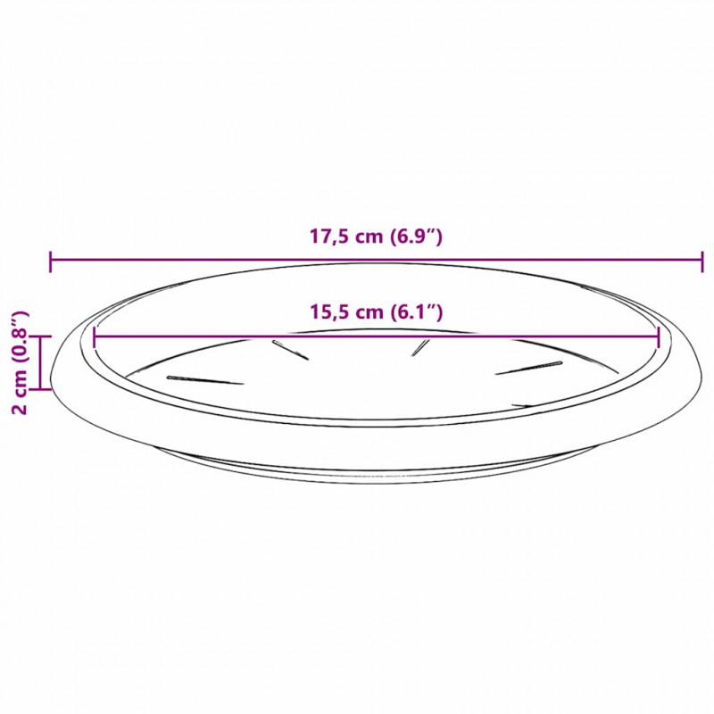 Okrągły Talerzyk Kwiatowy 24 pcs Czerwony ceglasty Ø 14 x 2 cm