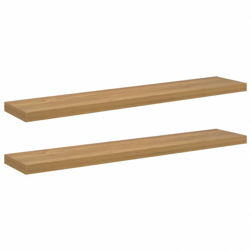 Półka ścienna z przechowywaniem 2 pcs Brązowy 120 x 23,5 x 4 cm