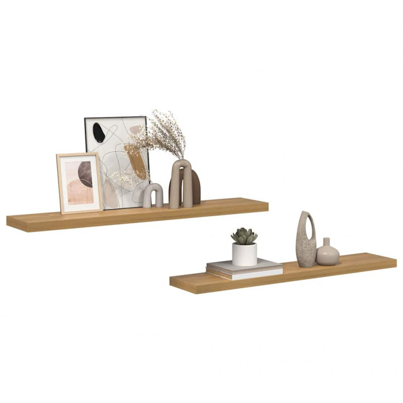 Półka ścienna z przechowywaniem 2 pcs Brązowy 120 x 23,5 x 4 cm