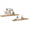 Półka ścienna z przechowywaniem 2 pcs Brązowy 120 x 23,5 x 4 cm