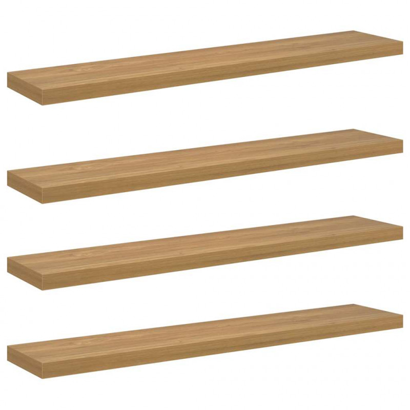 Półka ścienna z przechowywaniem 4 pcs Brązowy 120 x 23,5 x 4 cm