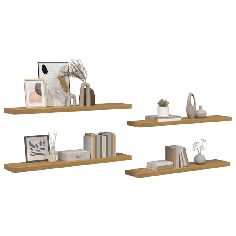 Półka ścienna z przechowywaniem 4 pcs Brązowy 120 x 23,5 x 4 cm