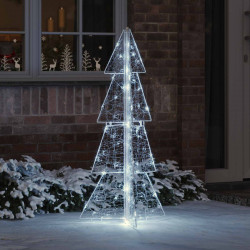 Choinka z 100 diodami LED Zimna Biała 120 cm Akryl