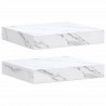 Półka ścienna 2 pcs Biały marmur 23 x 23,5 x 4 cm