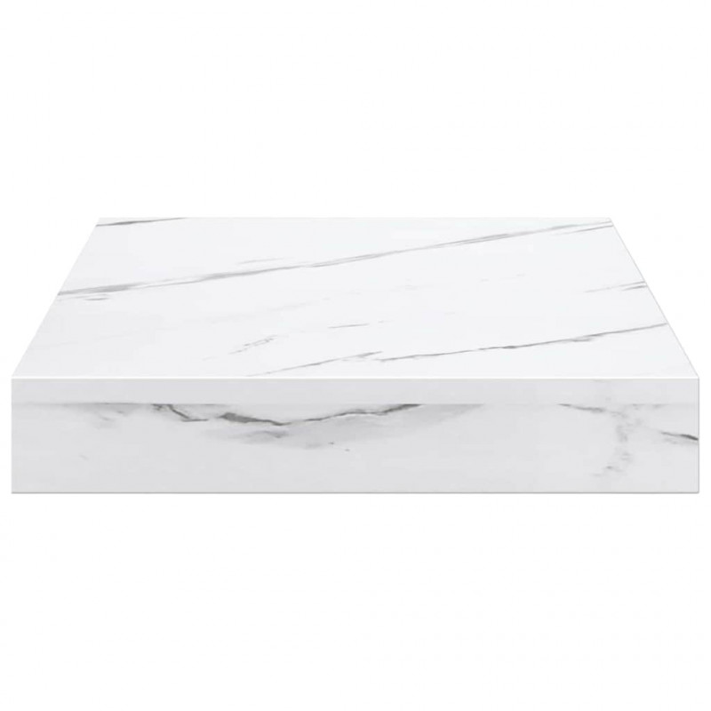 Półka ścienna 2 pcs Biały marmur 23 x 23,5 x 4 cm