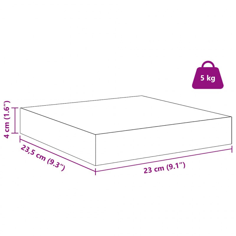 Półka ścienna 2 pcs Biały marmur 23 x 23,5 x 4 cm