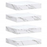 Półka ścienna 4 pcs Biały marmur 23 x 23,5 x 4 cm