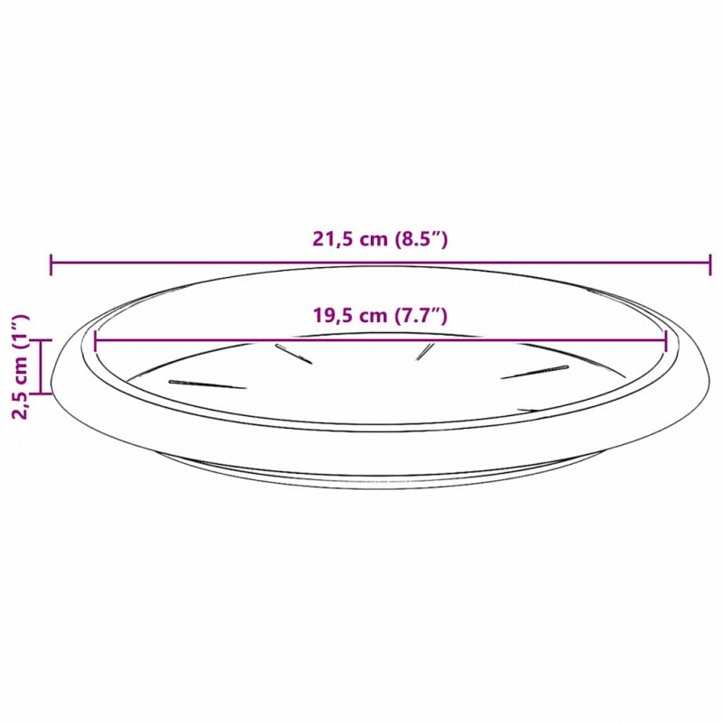 Okrągły Talerzyk Kwiatowy 24 pcs Czarny Ø 21,5 x 2,5 cm