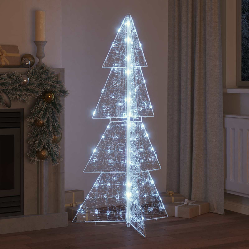 Choinka z 160 diodami LED Zimna Biała 150 cm Akryl