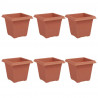 Kwadratowa doniczka na kwiaty 6 pcs Czerwony ceglasty