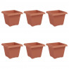 Kwadratowa doniczka na kwiaty 6 pcs Czerwony ceglasty