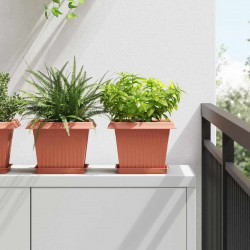 Kwadratowa doniczka na kwiaty 6 pcs Czerwony ceglasty