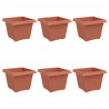 Kwadratowa doniczka na kwiaty 6 pcs Czerwony ceglasty