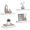 Półka ścienna 4 pcs Biały marmur 40 x 23,5 x 4 cm