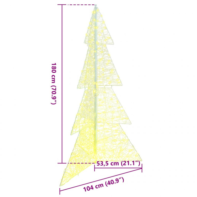 Choinka z 240 diodami LED Ciepła biel 180 cm Akryl
