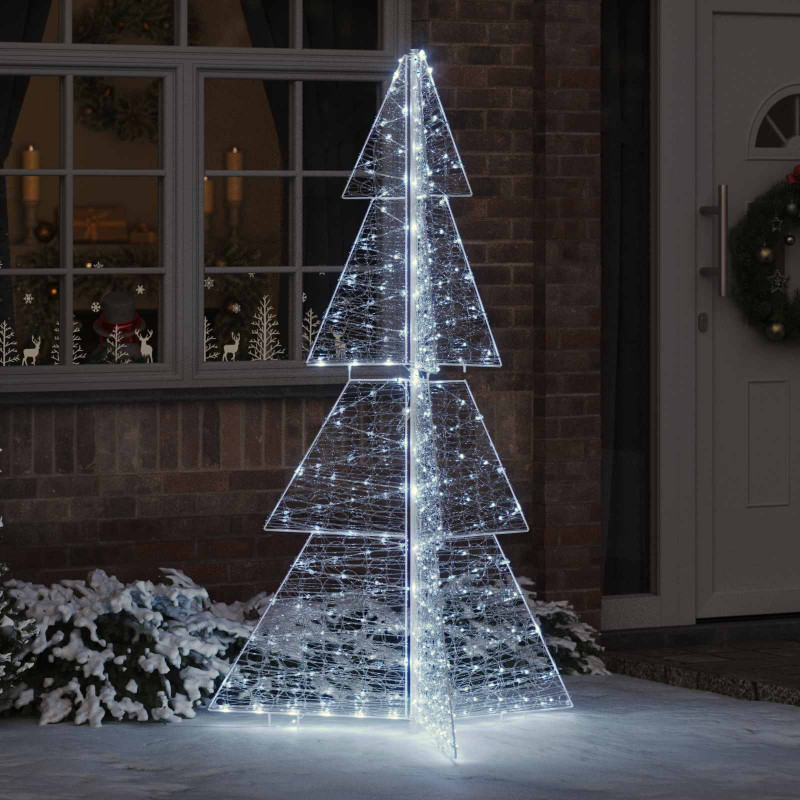 Choinka z 240 diodami LED Zimna Biała 180 cm Akryl