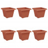 Kwadratowa doniczka na kwiaty 6 pcs Czerwony ceglasty