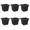 Kwadratowa doniczka na kwiaty 6 pcs Czarny 16 x 16 x 14 cm