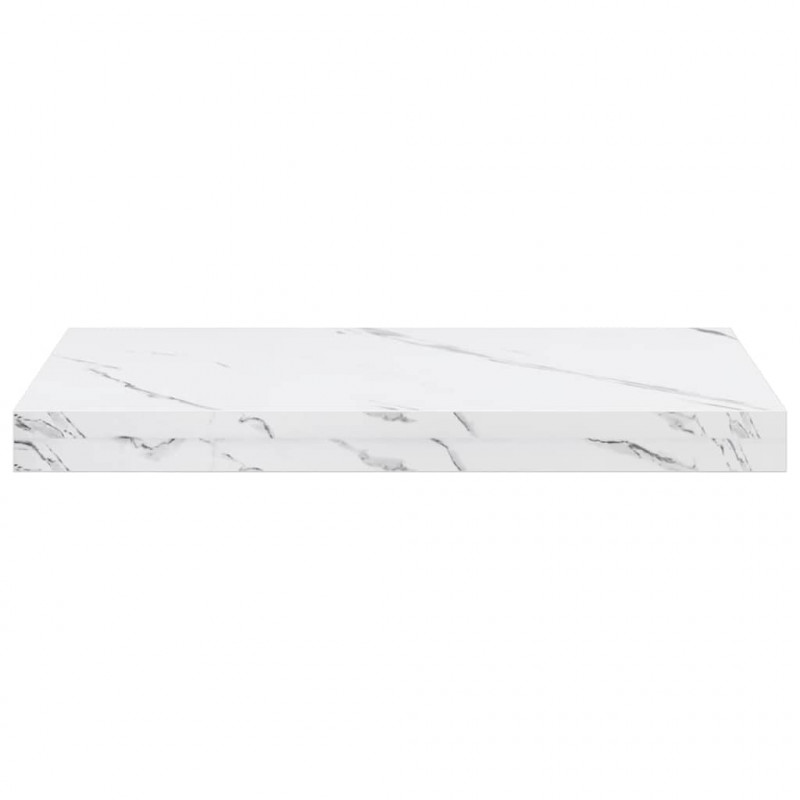Półka ścienna 2 pcs Biały marmur 50 x 23,5 x 4 cm
