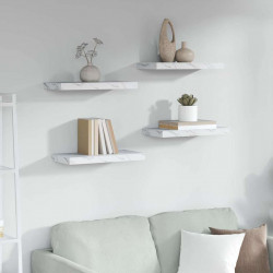 Półka ścienna 4 pcs Biały marmur 50 x 23,5 x 4 cm
