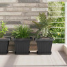 Kwadratowa doniczka na kwiaty 6 pcs Czarny 28,5 x 28,5 x 22 cm