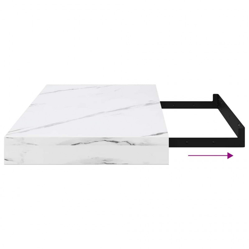 Półka ścienna 4 pcs Biały marmur 50 x 23,5 x 4 cm