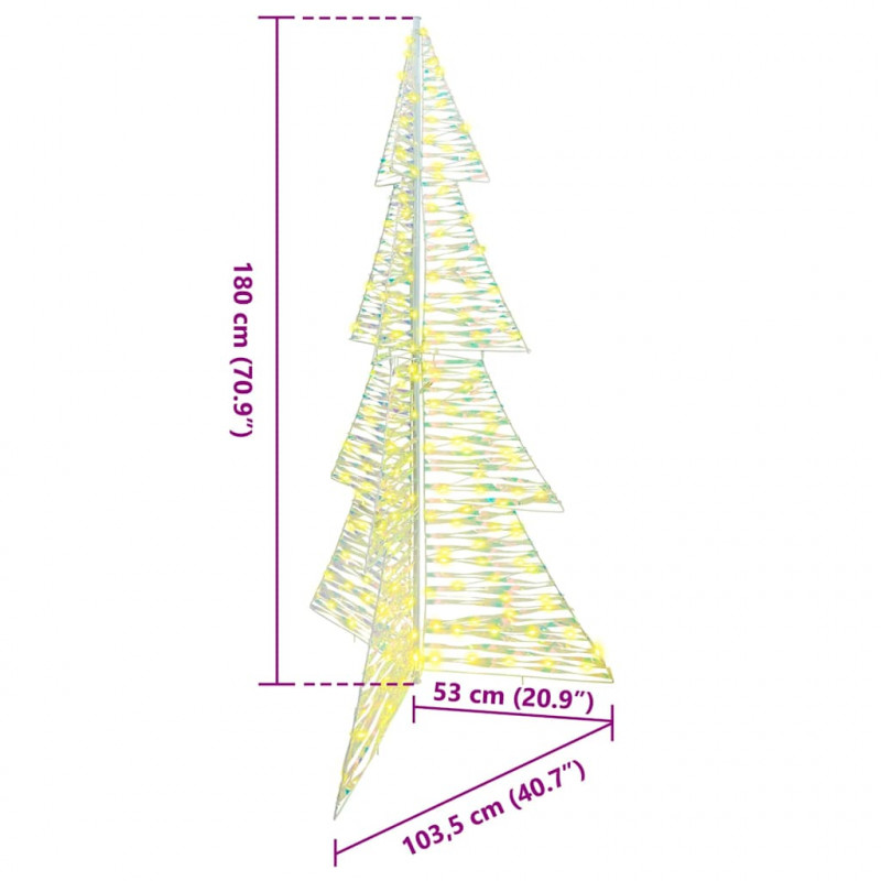 Choinka z 240 diodami LED Ciepła biel 180 cm PET