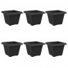 Kwadratowa doniczka na kwiaty 6 pcs Czarny 43 x 43 x 33,5 cm