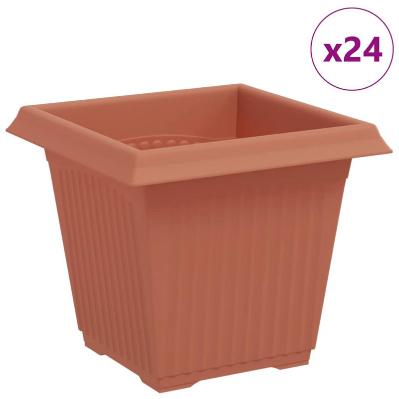 Kwadratowa doniczka na kwiaty 24 pcs Czerwony ceglasty