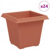 Kwadratowa doniczka na kwiaty 24 pcs Czerwony ceglasty