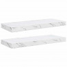Półka ścienna 2 pcs Biały marmur 60 x 23,5 x 4 cm