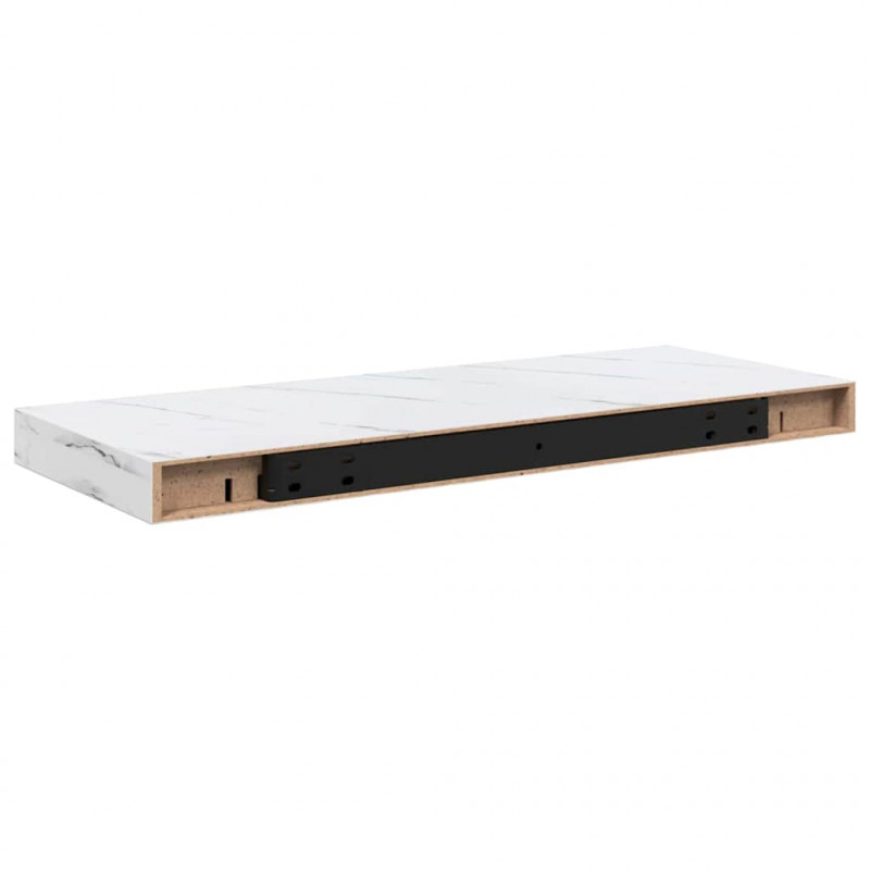 Półka ścienna 2 pcs Biały marmur 60 x 23,5 x 4 cm