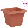 Kwadratowa doniczka na kwiaty 24 pcs Czerwony ceglasty