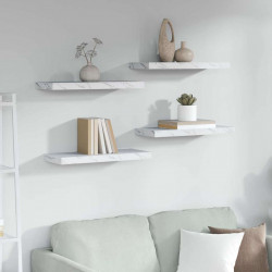 Półka ścienna 4 pcs Biały marmur 50 x 23 x 4 cm