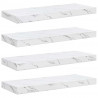 Półka ścienna 4 pcs Biały marmur 50 x 23 x 4 cm