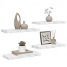 Półka ścienna 4 pcs Biały marmur 50 x 23 x 4 cm