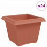 Kwadratowa doniczka na kwiaty 24 pcs Czerwony ceglasty