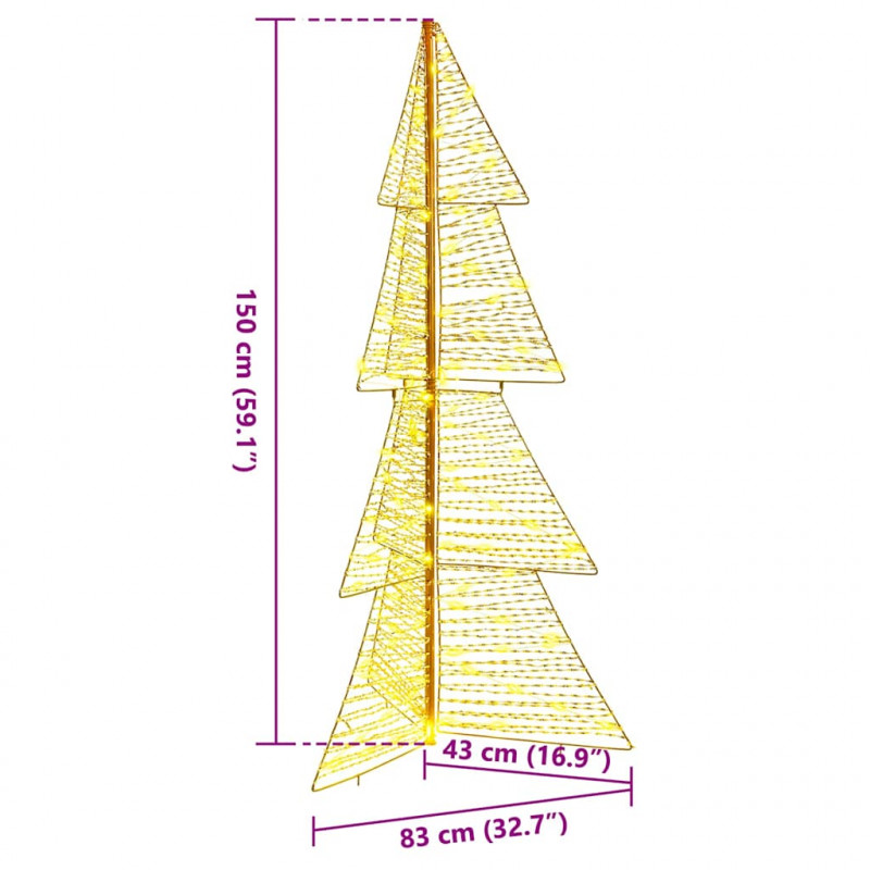 Choinka z 160 diodami LED Ciepła biel 150 cm PET