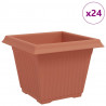 Kwadratowa doniczka na kwiaty 24 pcs Czerwony ceglasty