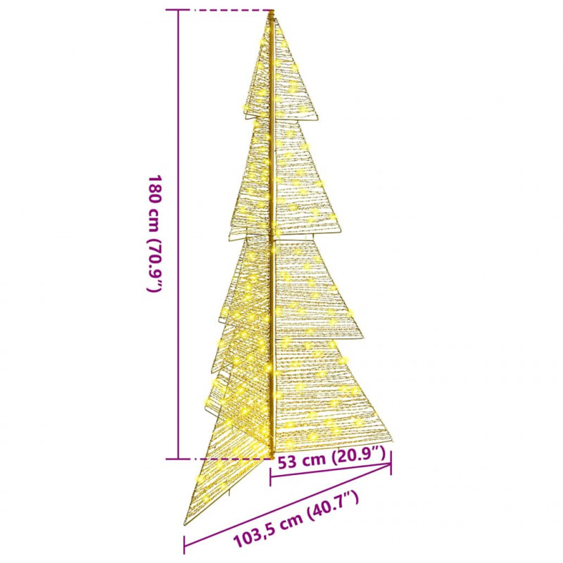 Choinka z 240 diodami LED Ciepła biel 180 cm PET