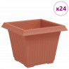 Kwadratowa doniczka na kwiaty 24 pcs Czerwony ceglasty