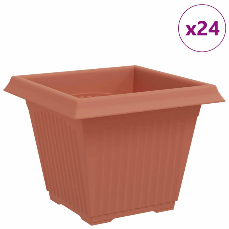 Kwadratowa doniczka na kwiaty 24 pcs Czerwony ceglasty
